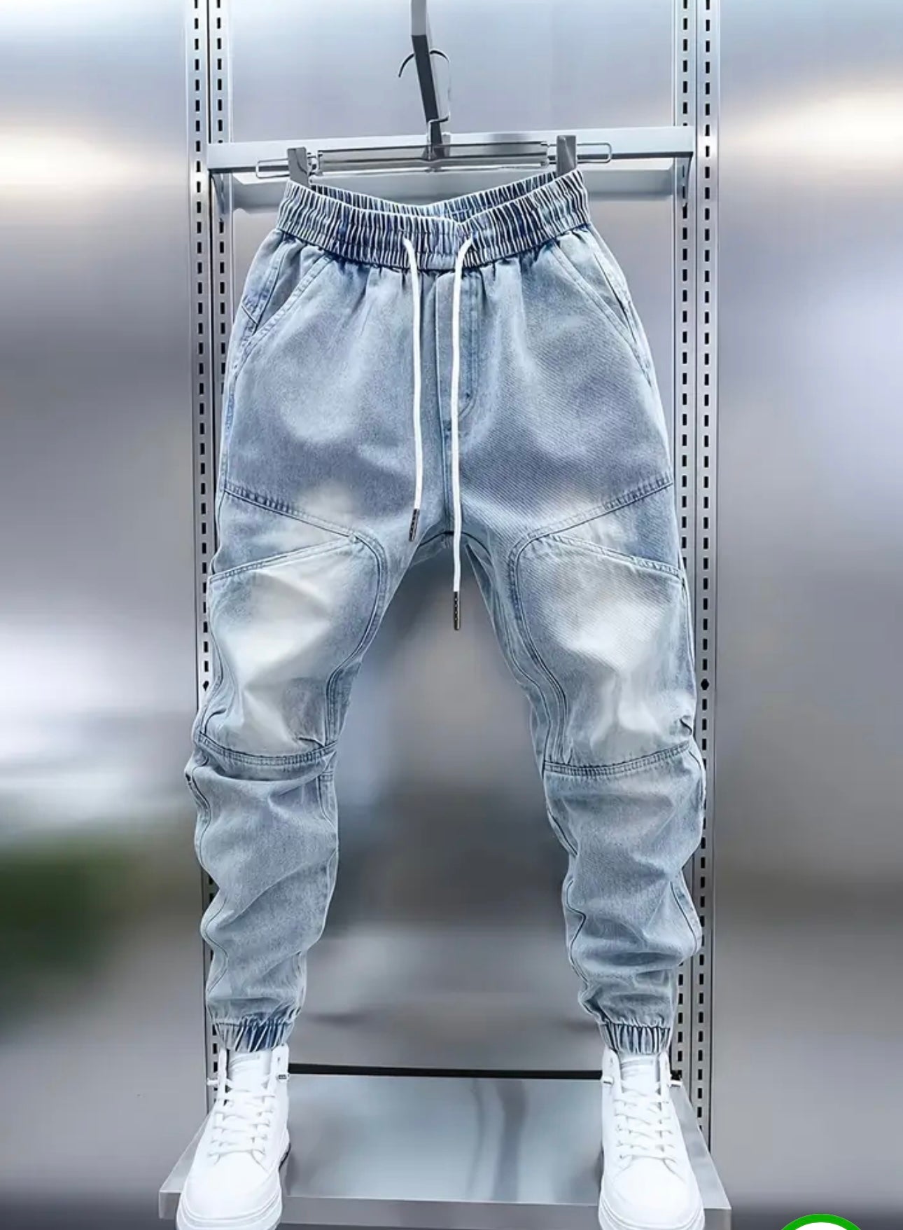 Men’s Light Wash Denim Jogger Pants