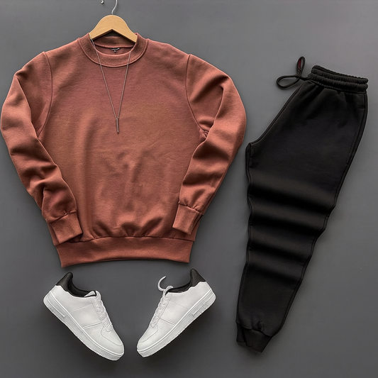 Winter Vogue™ Premium Crewneck Sweatshirt – Rust Brown
