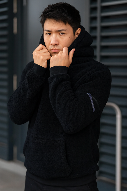Winter Vogue™ Essential Fleece Hoodie – Jet Black