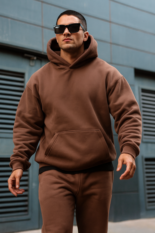 Winter Vogue™ Premium Fleece Hoodie – Chestnut Brown