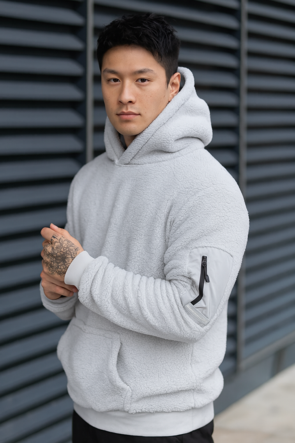 Winter Vogue™ Essential Fleece Hoodie – Frost Gray