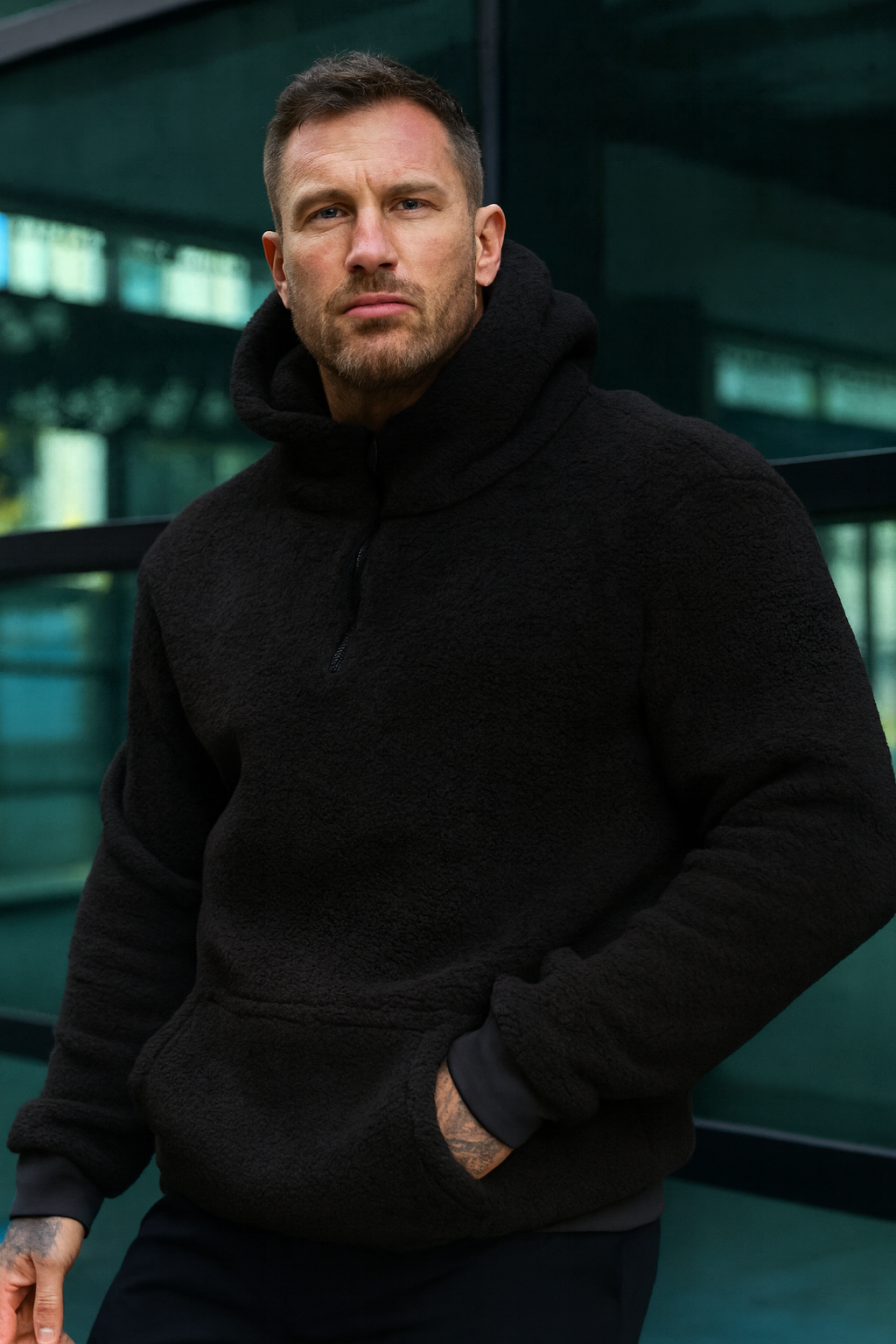 Winter Vogue™ Luxe Fleece Hoodie – Midnight Black