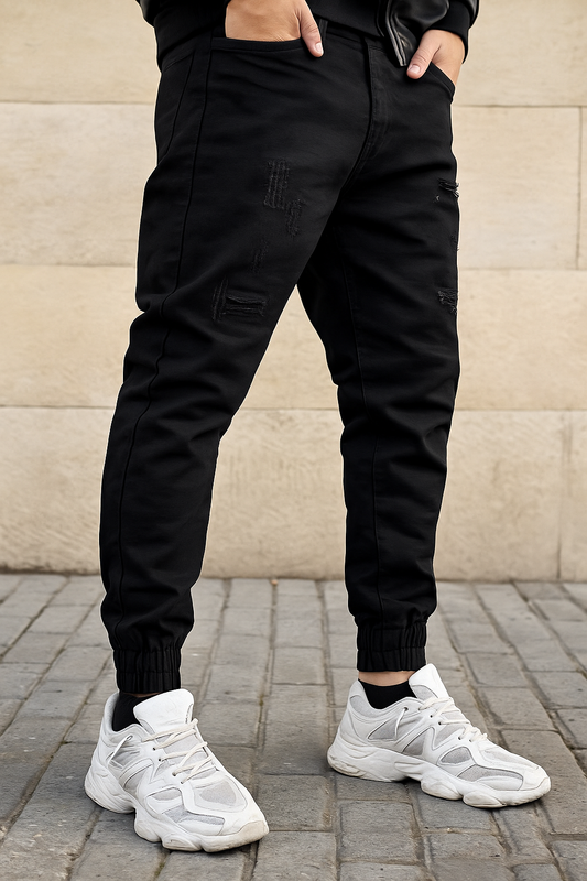 Winter Vogue™ Classic Slim-Fit Denim Jeans – Jet Black